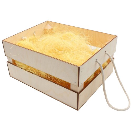 фото Деревянный ящик для оформления подарка с наполнением №9, 20*25 см astra & craft