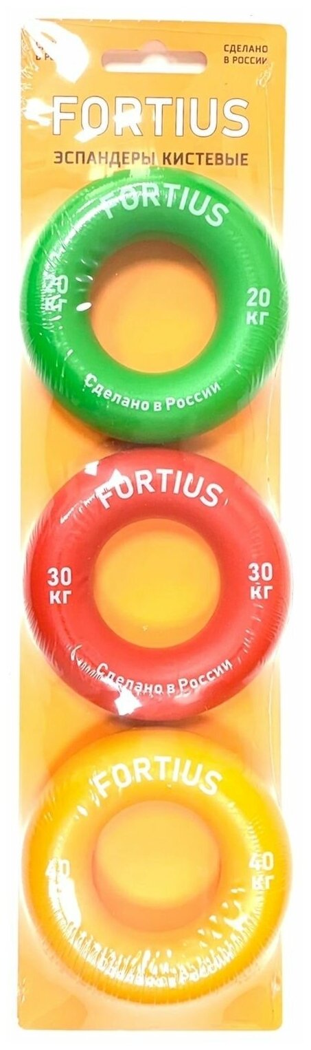 Набор кистевых эспандеров "Fortius", 3 шт. (20,30,40 кг) (подложка) - фотография № 6