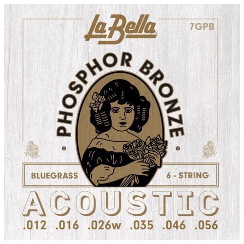 Струны для акустической гитары La Bella 7GPB Phosphor Bronze Bluegrass 12-56 струны для акустической гитары la bella 700ml