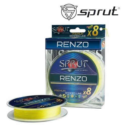 фото Леска плетеная sprut renzo soft premium x 8 fluo yellow 0.18 95м