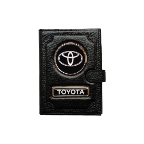Обложка для автодокументов и паспорта Toyota (тойота) кожаная флотер 4 в 1