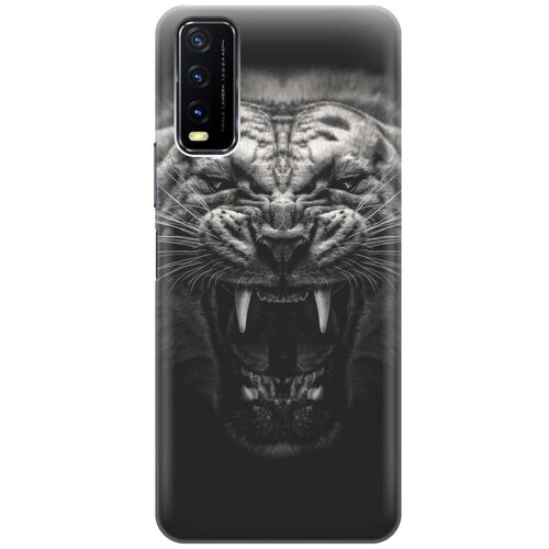 фото Ультратонкий силиконовый чехол-накладка для vivo y20 с принтом "оскал тигра" gosso