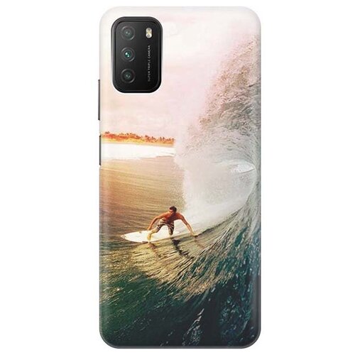 фото Ультратонкий силиконовый чехол-накладка для xiaomi poco m3 с принтом "серфер" gosso