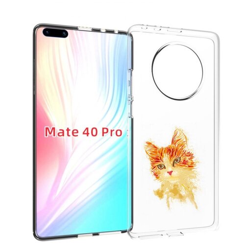 Чехол MyPads рыжий кот для Huawei Mate 40 Pro (NOH-NX9) задняя-панель-накладка-бампер чехол mypads кот мяу детский для huawei mate 40 pro noh nx9 задняя панель накладка бампер