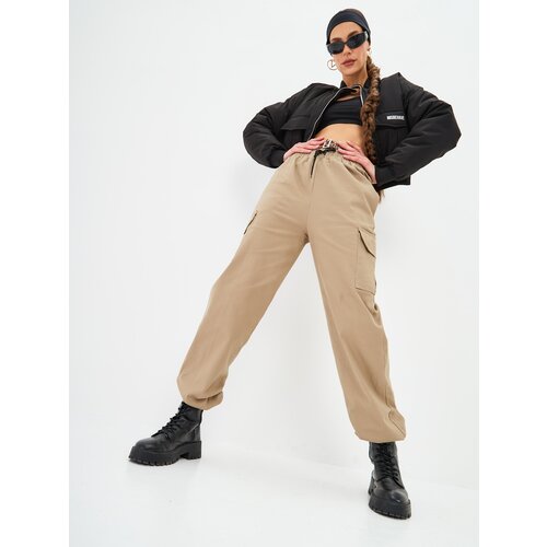 Брюки карго , размер 42, бежевый