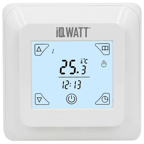 терморегулятор iq watt thermostat ts кремовый Терморегулятор с ЖК-дисплеем и сенсорными кнопками IQ THERMOSTAT TS (white)