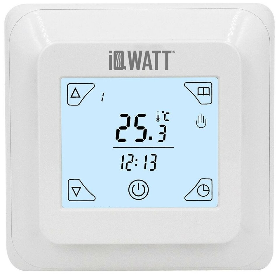 Терморегулятор с ЖК-дисплеем и сенсорными кнопками IQ THERMOSTAT TS (white)