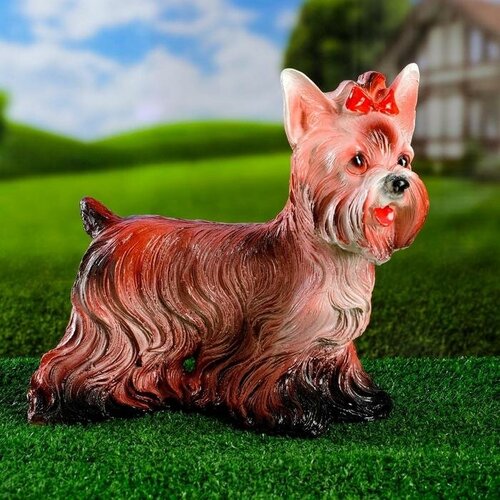 Садовая фигура Йоркширский терьер коричневый 28х22см 1072₽