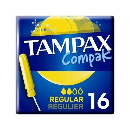 Тампоны с аппликатором Tampax Compak Регуляр Duo, 16 шт Tampax 1163529 .