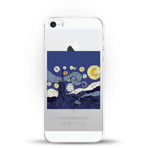 фото Силиконовый чехол ночь на apple iphone 5/5s/se andy & paul