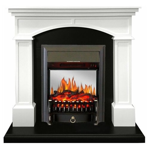 Электрический очаг Royal Flame Fobos FX M Black + Langford 2 кВт 96 см 91 см 34 см белый с черным электрокамин royal flame dallas с очагом fobos fx black слоновая кость с патиной