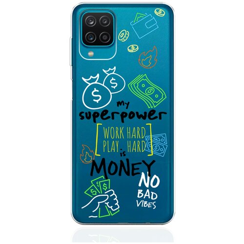 Прозрачный силиконовый чехол MustHaveCase для Samsung Galaxy A12 My Superpower is Money для Самсунг Галакси А12 прозрачный силиконовый чехол musthavecase для samsung galaxy s23 ultra my superpower is money