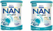 Молочная смесь Nestle NAN 1 OPTIPRO для роста, иммунитета и развития мозга, с рождения, 800 г 2 шт