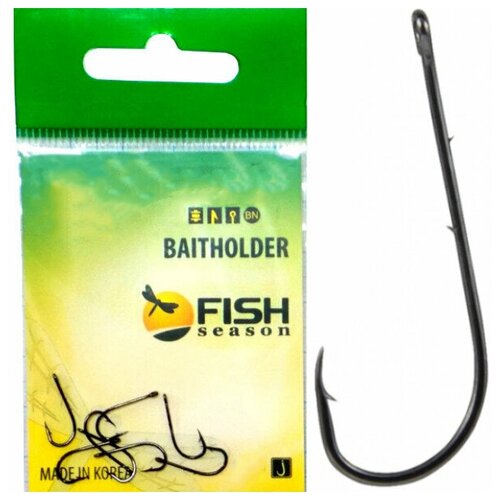 фото Крючки одинарные fish season baitholder 11014 bn #14 (9 шт/уп)
