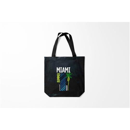 фото Сумка-шоппер / 40х40 см / прикольные надписи / иностранные summer miami burnettie