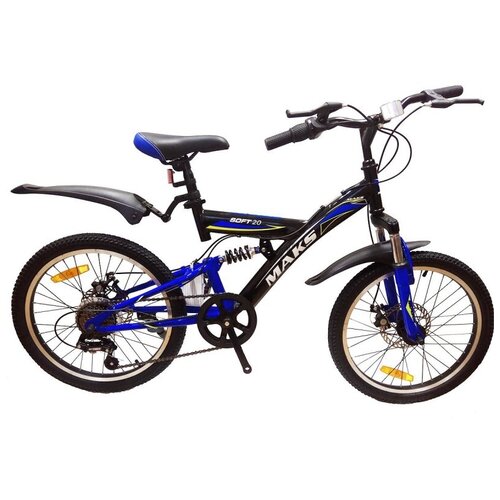 Велосипед 24 MAKS SOFT MD Двухподвес 21-ск рама 16 черныйсиний 1687800₽