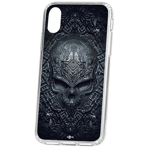 фото Чехол на айфон x kruche print череп техно кruче