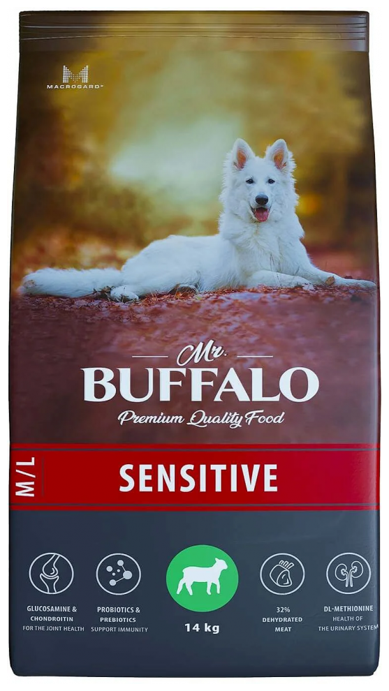 Сухой корм для собак Mr.BUFFALO Sensitive с ягненком 1 уп. х 1 шт. х 14 кг