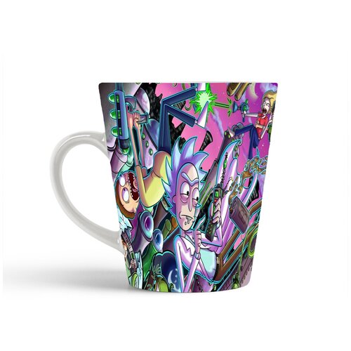 фото Кружка-латте coolpodarok рик и морти много персонажей невесомость