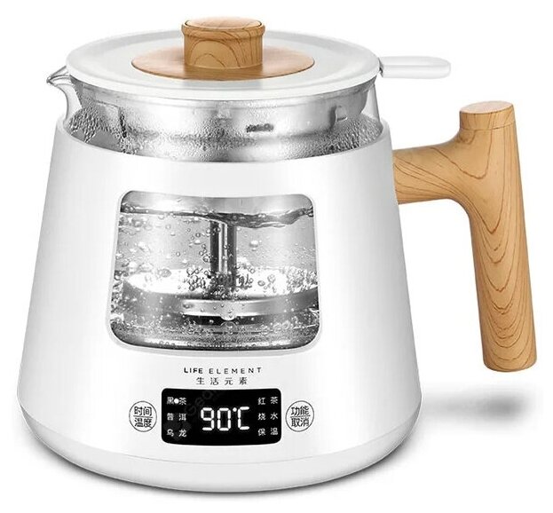Электрический заварочный чайник Life Elements Automatic Steamer With Tea Maker I38-H01 800мл, белый - фотография № 1