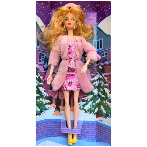 фото Игрушка для девочек кукла романтическая с золотыми волосами (в розовом платье) big-store
