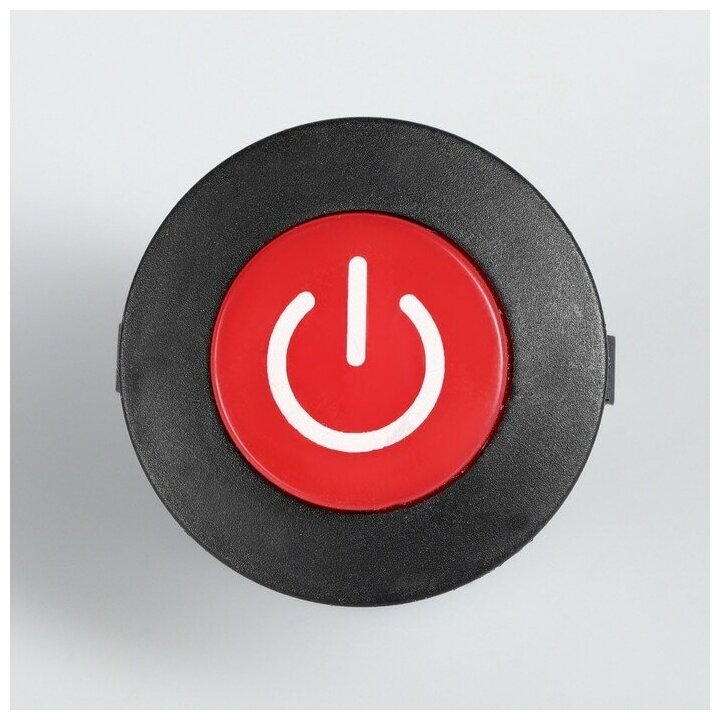 Выключатель кнопочный с подсветкой, с фиксацией, красный - фотография № 3