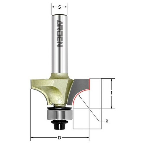 ARDEN Фреза внутр. радиус (нижн. подш.) Z=2 R=8 D=28.6x12.7x56 S=8 ARDEN