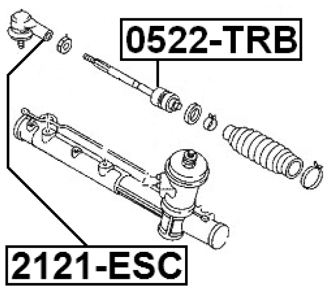 Тяга рулевая Febest 0522-TRB