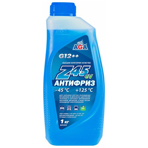 Aga AGA Антифриз AGA Z45 G12++ готовый -45C синий 1 кг AGA305Z (Допуск для электромобилей) AGA AGA305Z