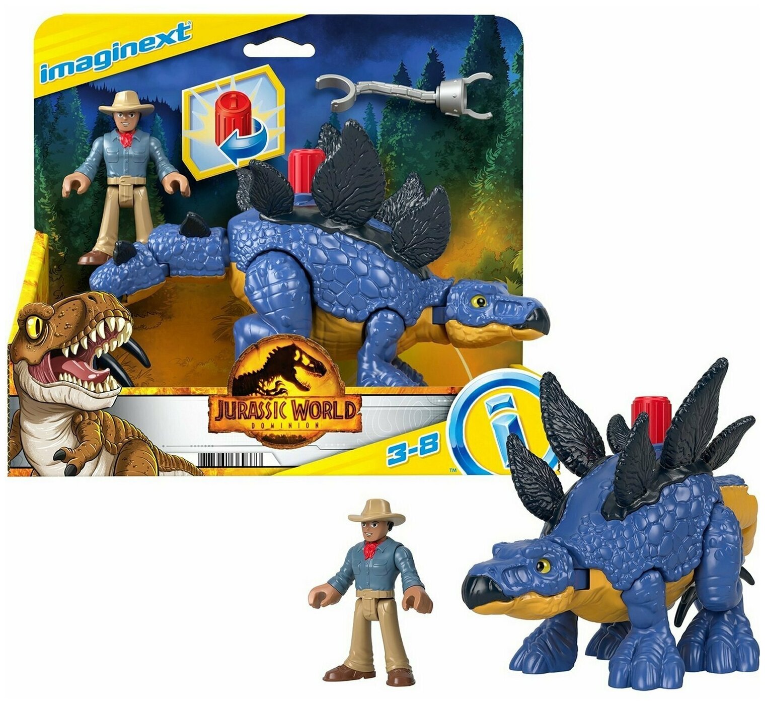 Игровой набор Imaginext Jurassic World Стегозавр и доктор Грант GVV64