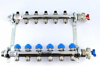 Коллекторная группа REHAU Колл. группа1'х3/4" ЕК HKV 5 выхода с термостатическими вентилями