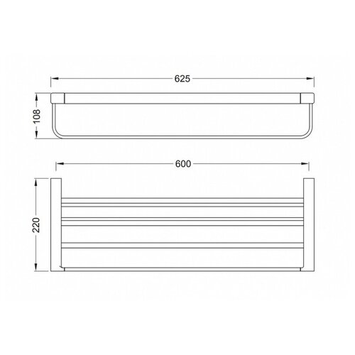 Полка Zeegres BERGAMO 26114101 стеклянная