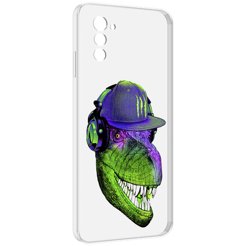 Чехол MyPads Динозавр в кепке для UleFone Note 12 / Note 12P задняя-панель-накладка-бампер
