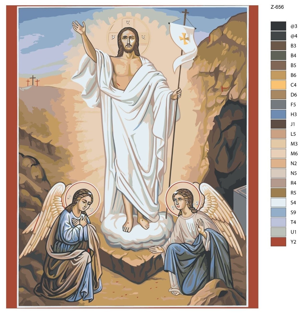 Картина по номерам Z-656 "Иконы: Христос воскрес" 40x50