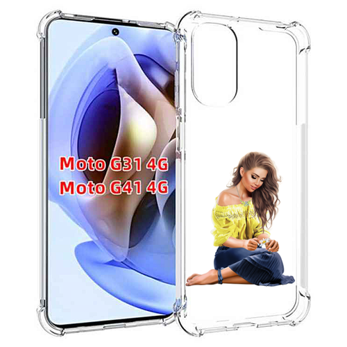 Чехол MyPads миленькая-девочка женский для Motorola Moto G31 4G / G41 4G задняя-панель-накладка-бампер