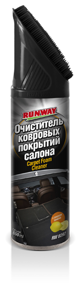 RUNWAY Очиститель ковровых покрытий салона автомобиля RW6092, 0.65 л, 0.55 кг, черные
