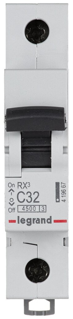 Выключатель автоматический LEGRAND RX3 1п C 32А 4.5кА - фотография № 3