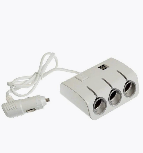 Разветвитель прикуривателя Dream TS02 (3 гнезда 2 USB 1A) белый