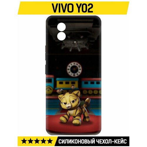 Чехол-накладка Krutoff Soft Case Хаги Ваги - Кошка-Пчёлка для Vivo Y02 черный чехол накладка krutoff soft case хаги ваги желтый для vivo y02 черный