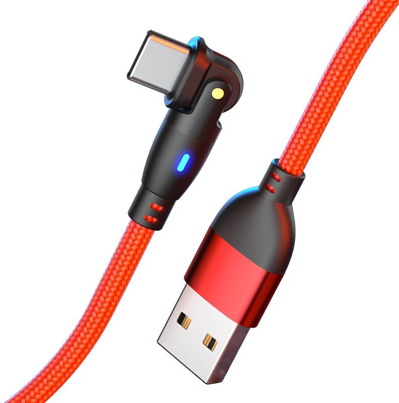 Кабель USB Type-C с поворотным коннектором, передача данных, быстрая зарядка 3А, длина 2м