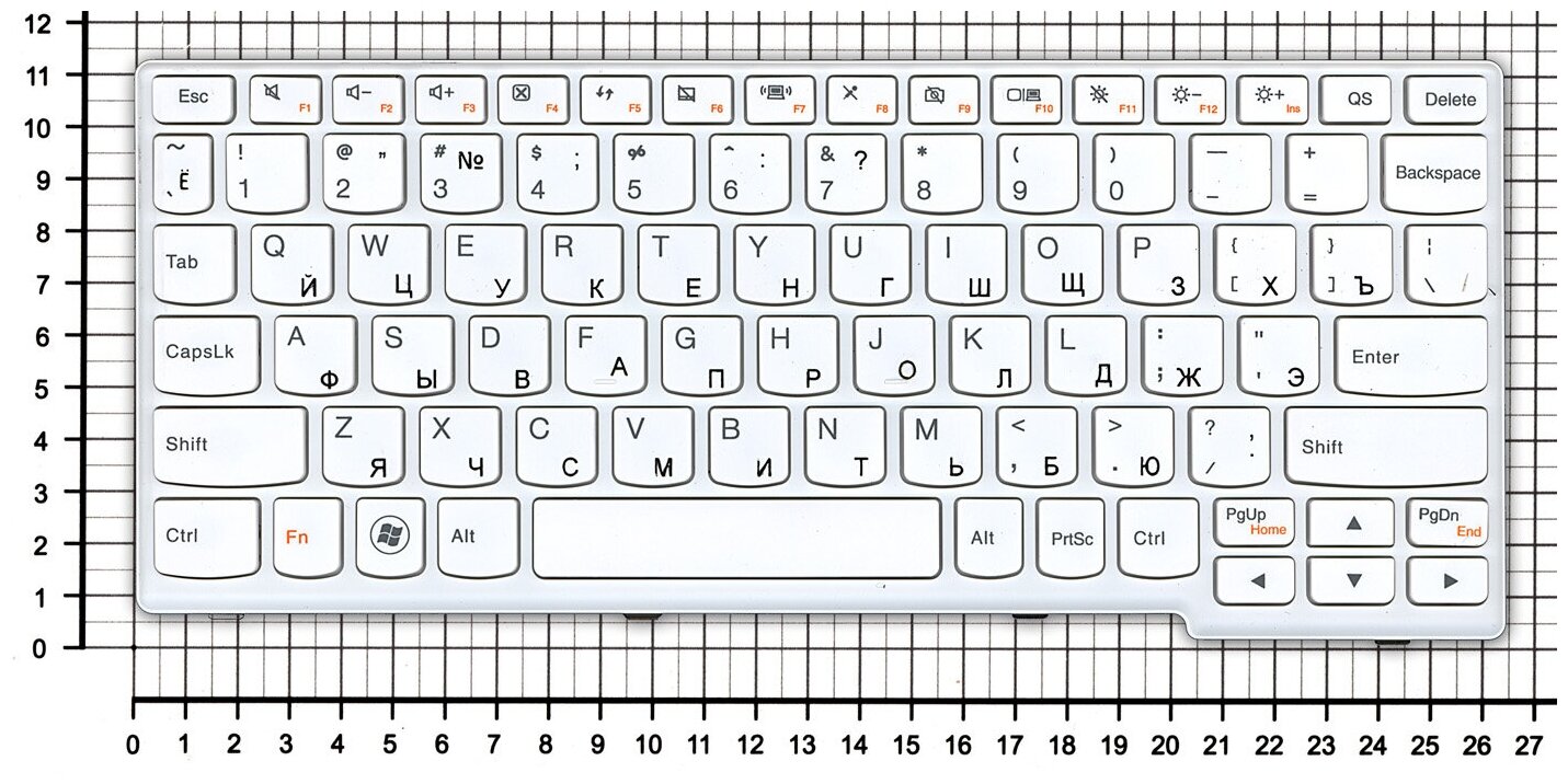 Клавиатура для ноутбука Lenovo NSK-BD1SU белая с рамкой