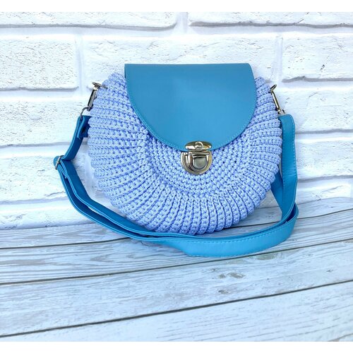 фото Сумка саквояж jew0053, фактура рельефная, голубой katyjewart