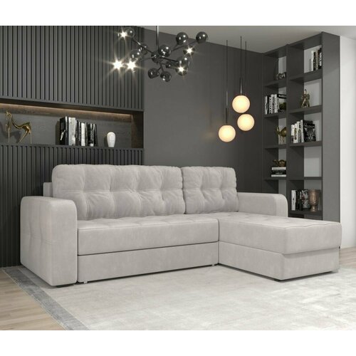 Диван угловой Лаки светло-серый