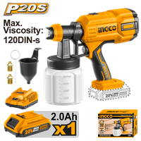 Краскопульт аккумуляторный INGCO CSGLI20406 20 В 120DIN 1x2 Ач