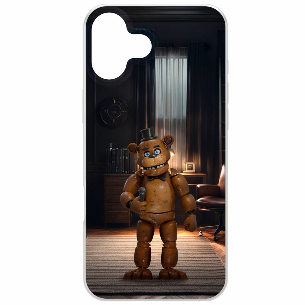 Чехол-накладка Krutoff Clear Case фнаф - Медведь Фредди для iPhone 16 Plus