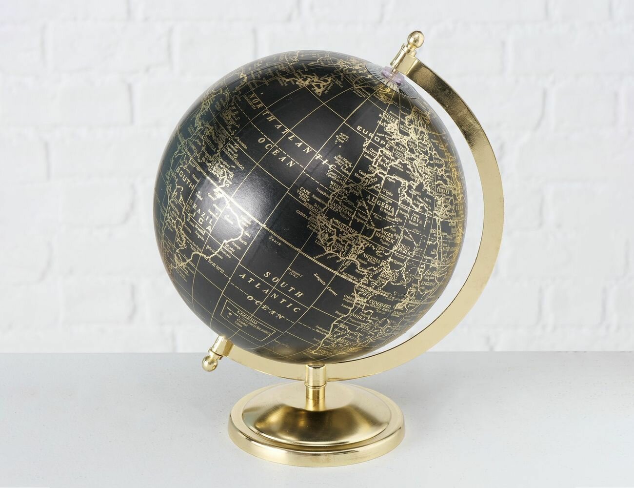 Декоративное интерьерное украшение глобус 'терра' металл полистоун чёрный 31 см Boltze 2009929
