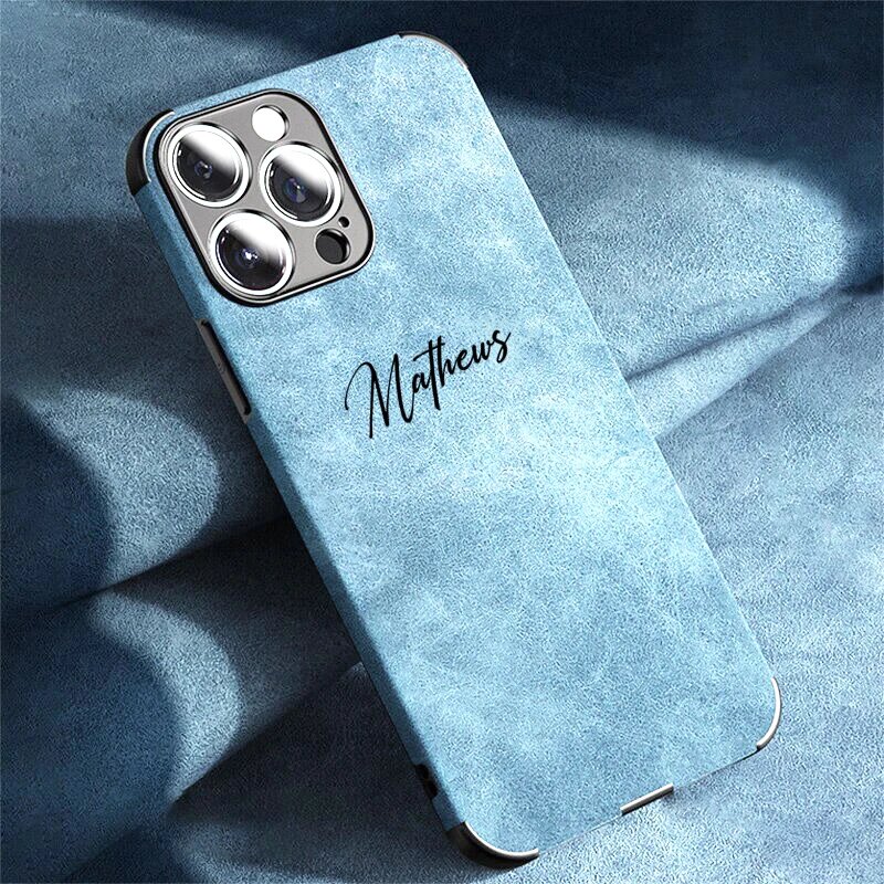 Голубой чехол для iPhone 13 Pro Max с именем