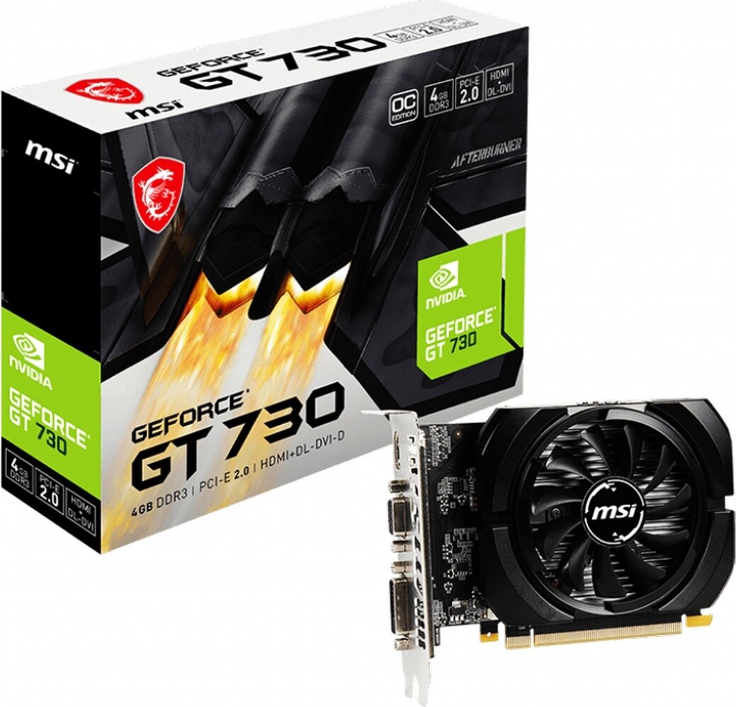 Видеокарта MSI Geforce GT730 4ГБ GDDR3 (N730K-4GD3/OCV1)