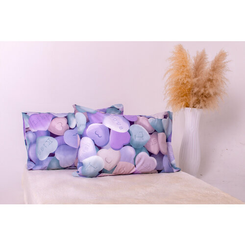 Комплект наволочек с сердечками Лайк из перкаля 50х70 см от Alice Textile 2 штуки 590₽