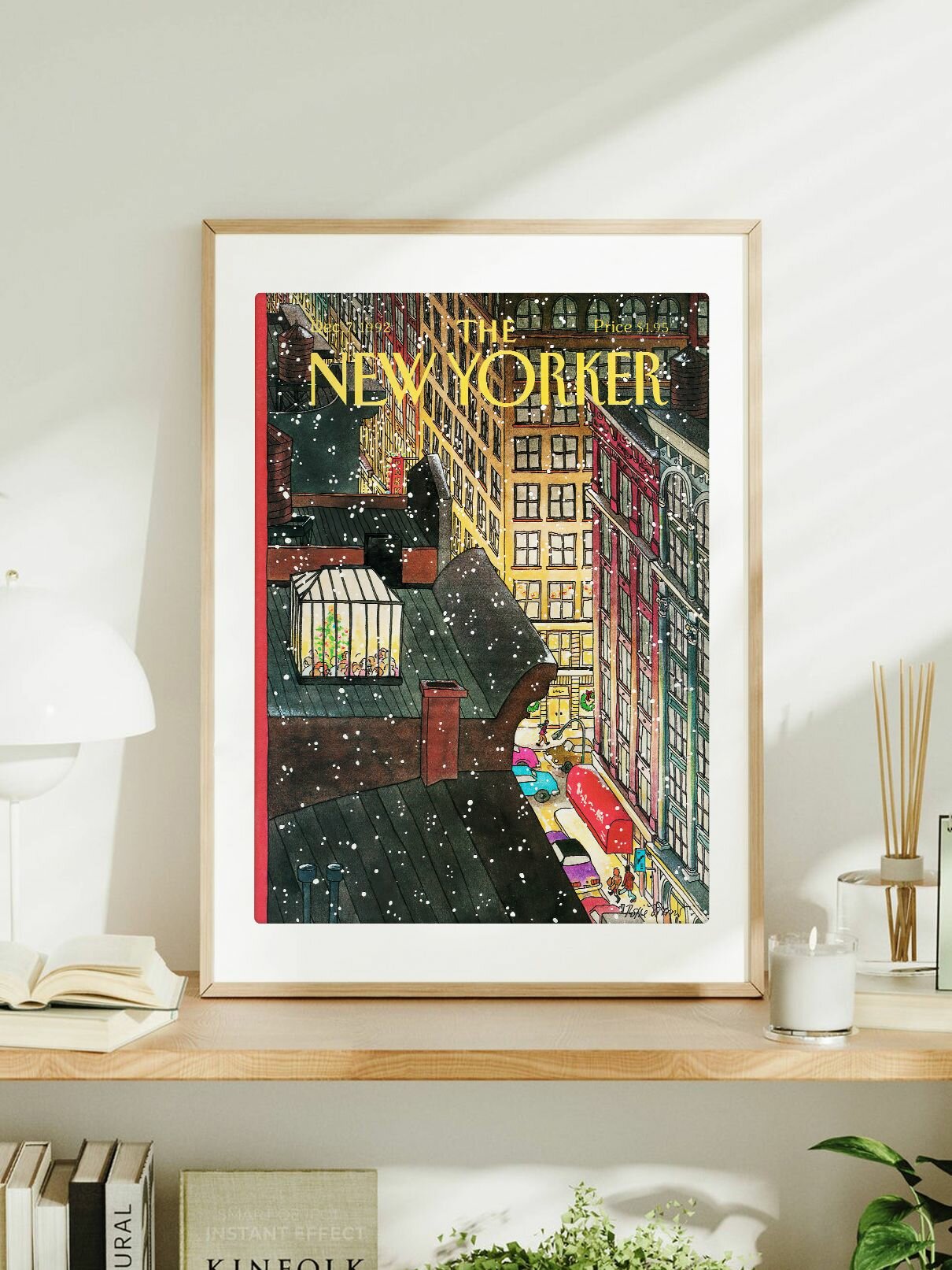 Постер Нью-Йоркер с обложкой "The New Yorker - Зимний Нью-Йорк - 7 декабря 1992 года" Рокси Манро формата А3 (42 x 30 см) без рамы